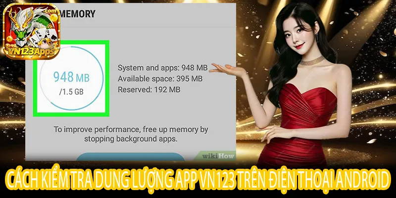 Thông số dung lượng App VN123 hiển thị trong cài đặt máy
