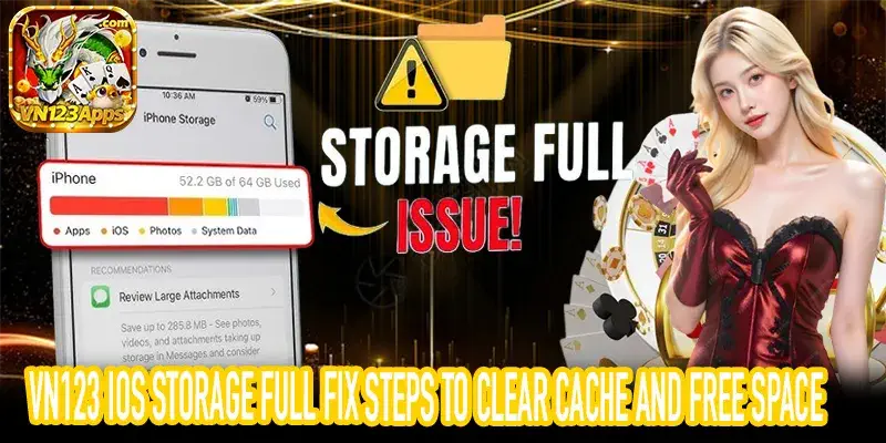VN123 iOS storage full fix dọn dẹp bộ nhớ iPhone từng bước